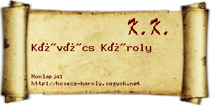 Kövécs Károly névjegykártya