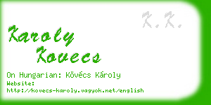 karoly kovecs business card
