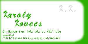 karoly kovecs business card